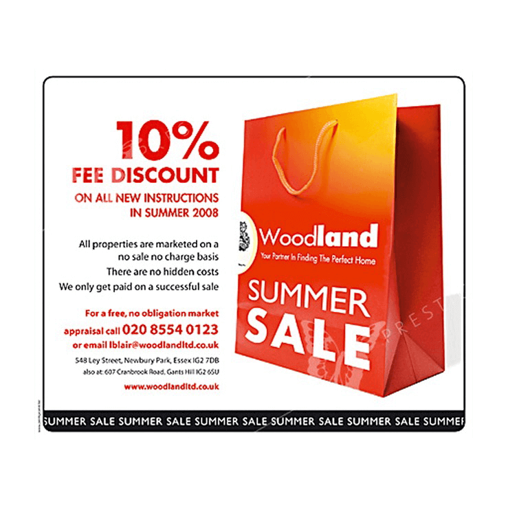 Summer sale, fee discount on all new instructions in summer