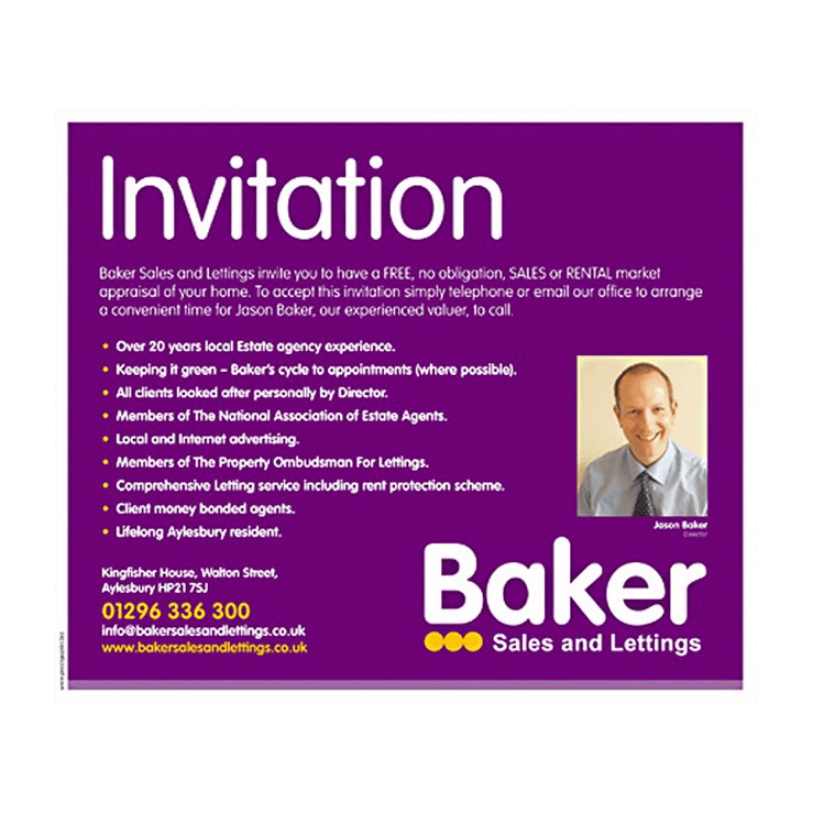 Invitation for valuation estate agent flyer