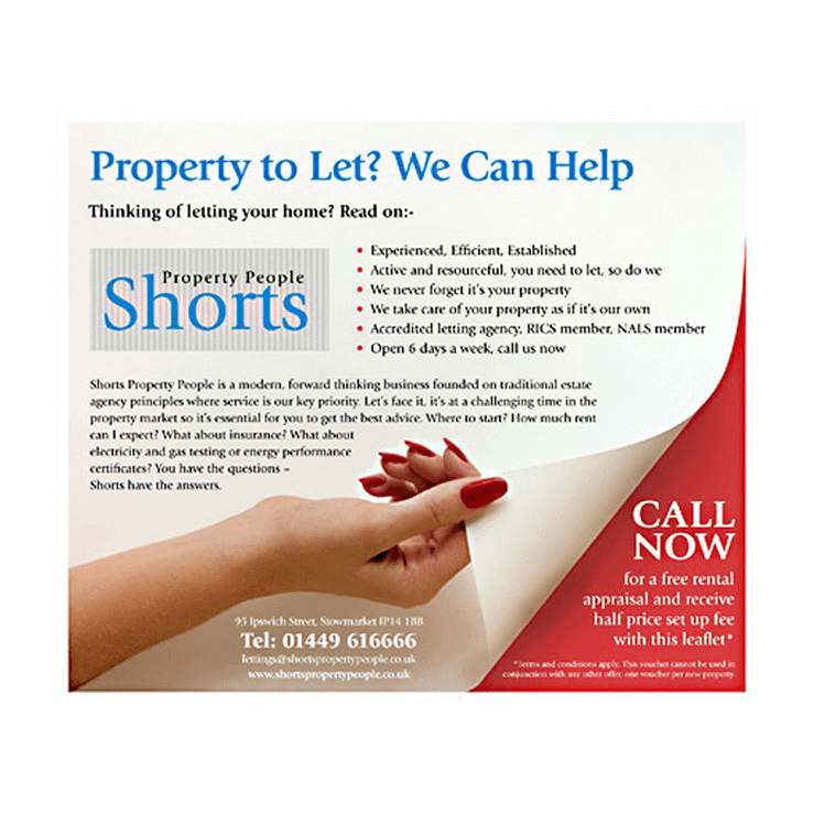 We can help, lettings agent flyer