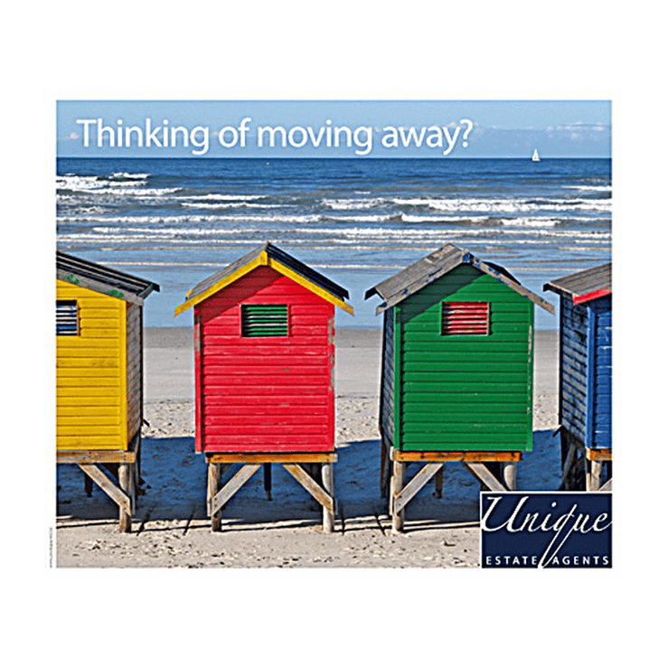 Thinking of moving away estate agents flyer design