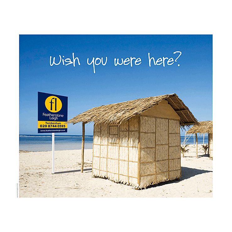 Estate agent leaflet design, wish you were here