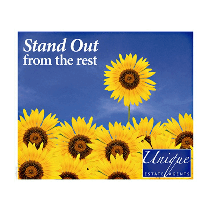 Stand out from the rest estate agents flyer