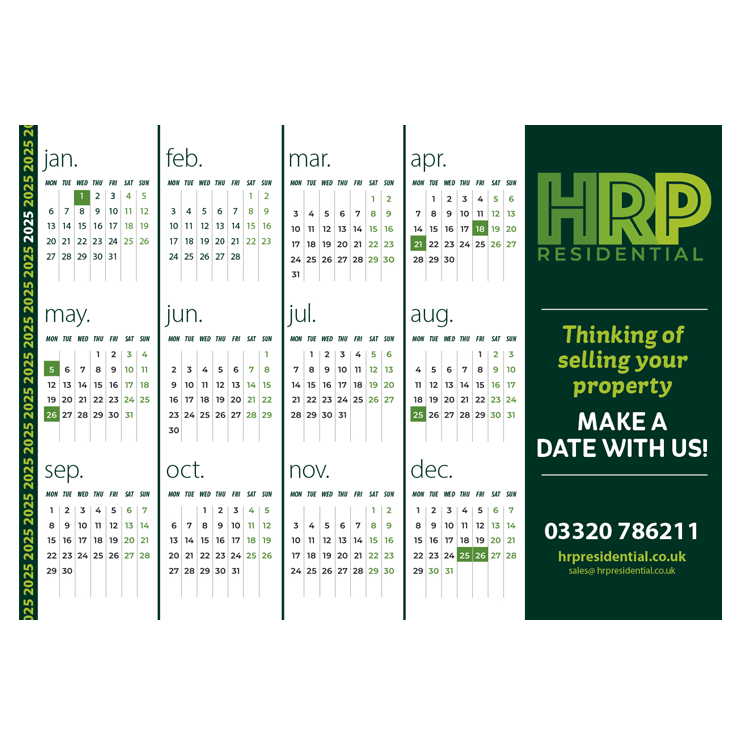 Calendar leaflet