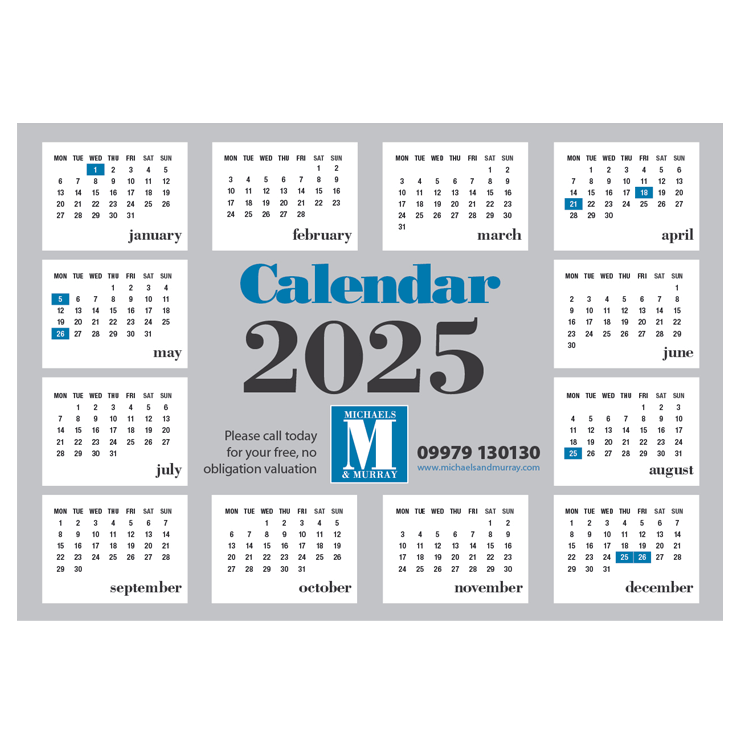 Calendar leaflet