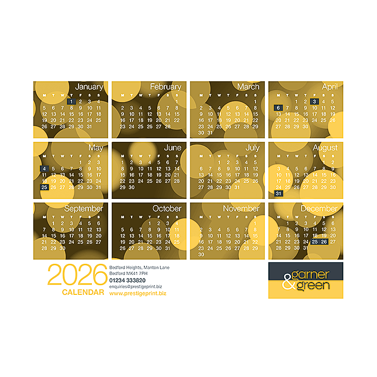  A5 Estate Agent 2026 calendar leaflet