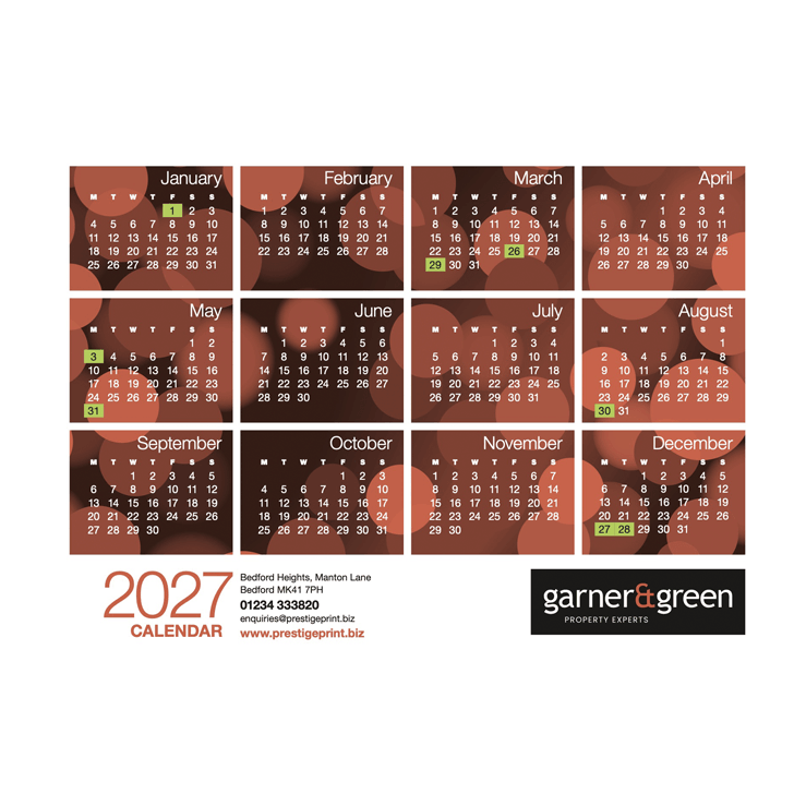 2027 calendar
