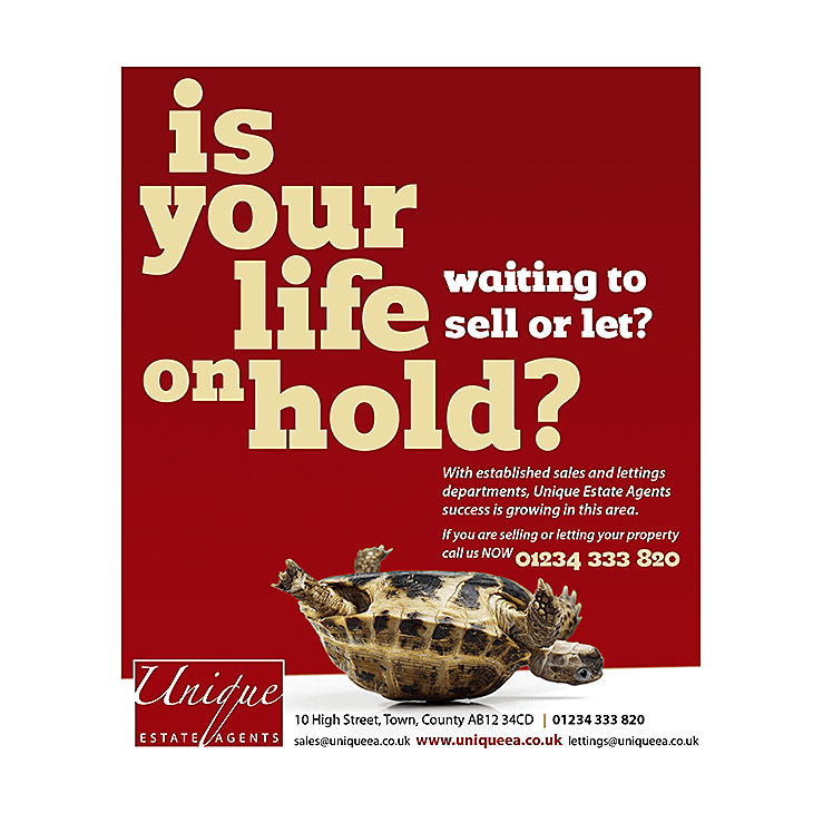 Life on hold estate agent flyer design