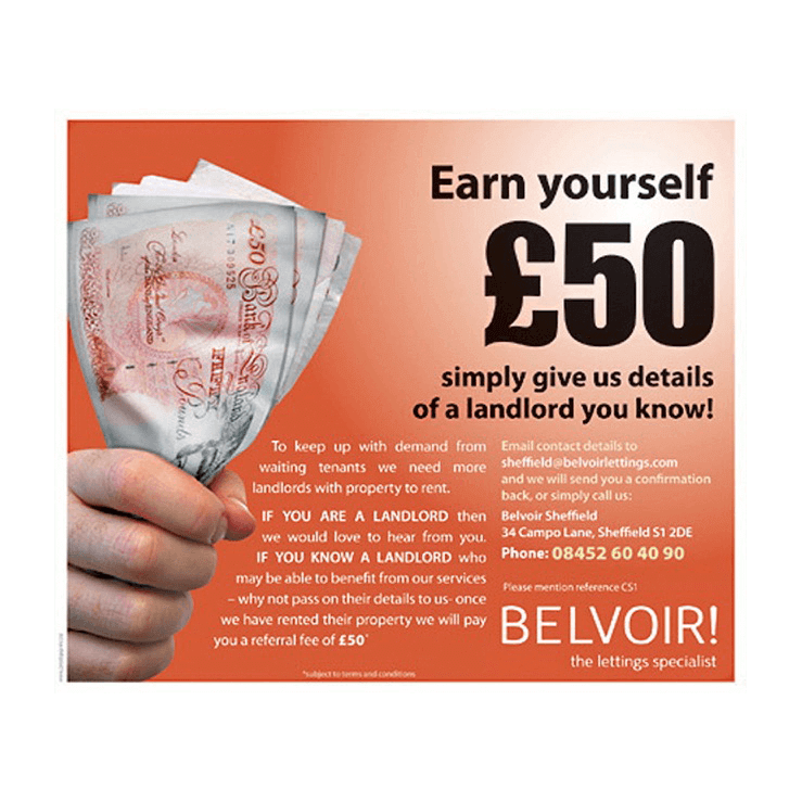 estate agent marketing tools referral promotions leaflets incentive flyer