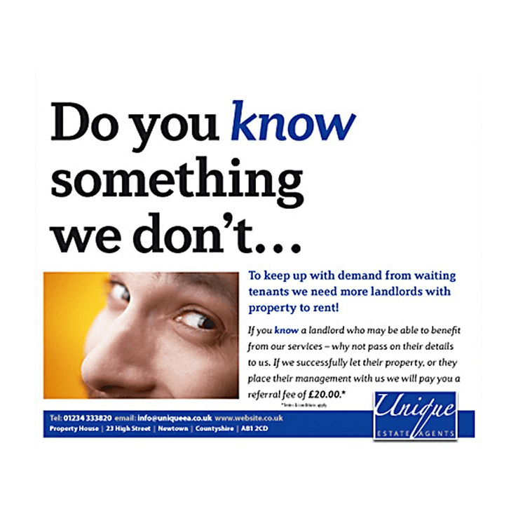 Do you know ..Landlord referral flyer design