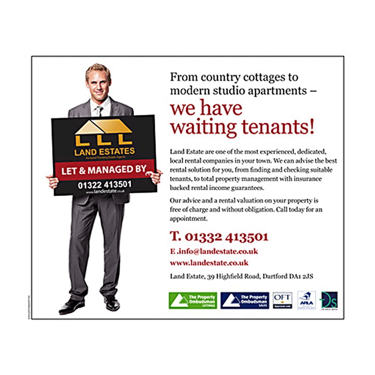 We have waiting tenants lettings agents leaflet design
