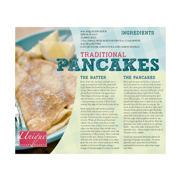 Pancake day recipe leaflet