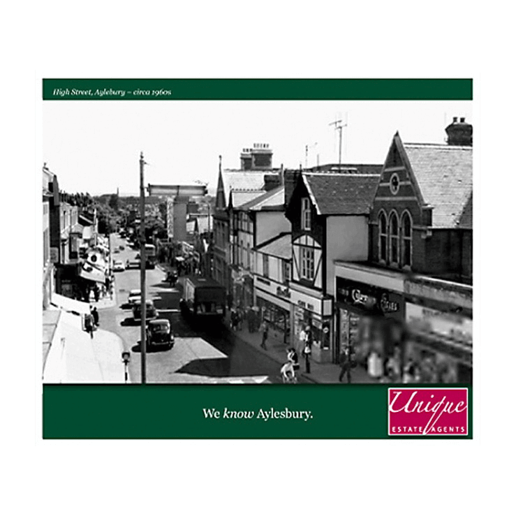 Retro postcard of Aylesbury High Street