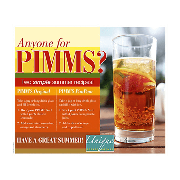 Pimm's Summer Recipes leaflet