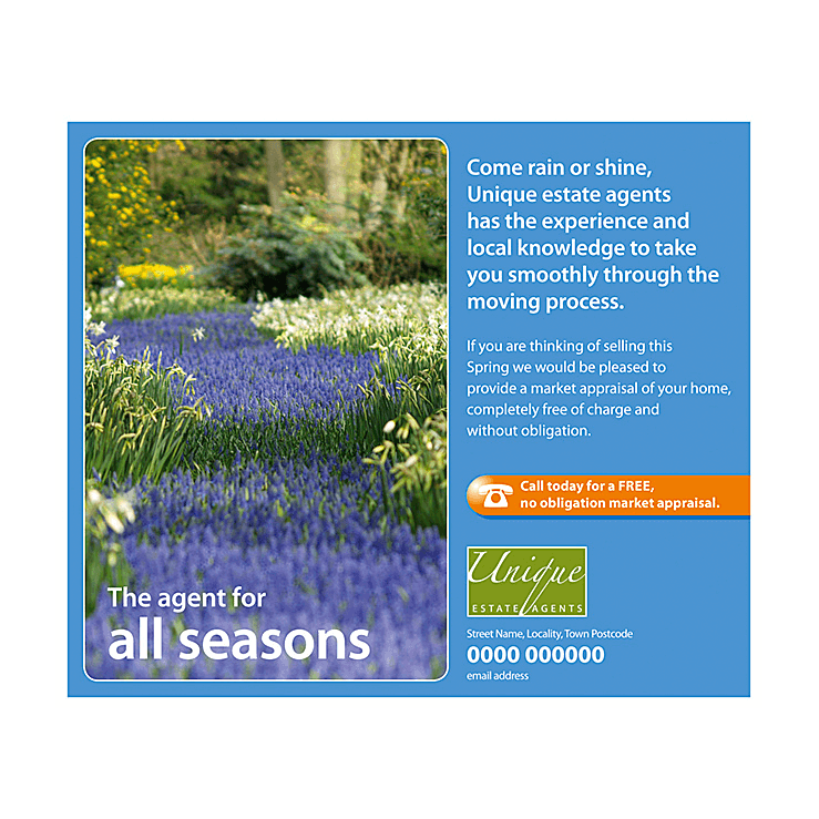 Estate Agents Spring bluebells flyer design