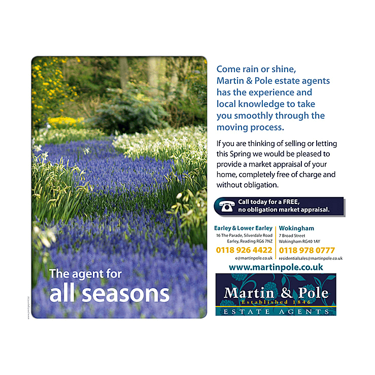 Spring bluebells estate agents flyer