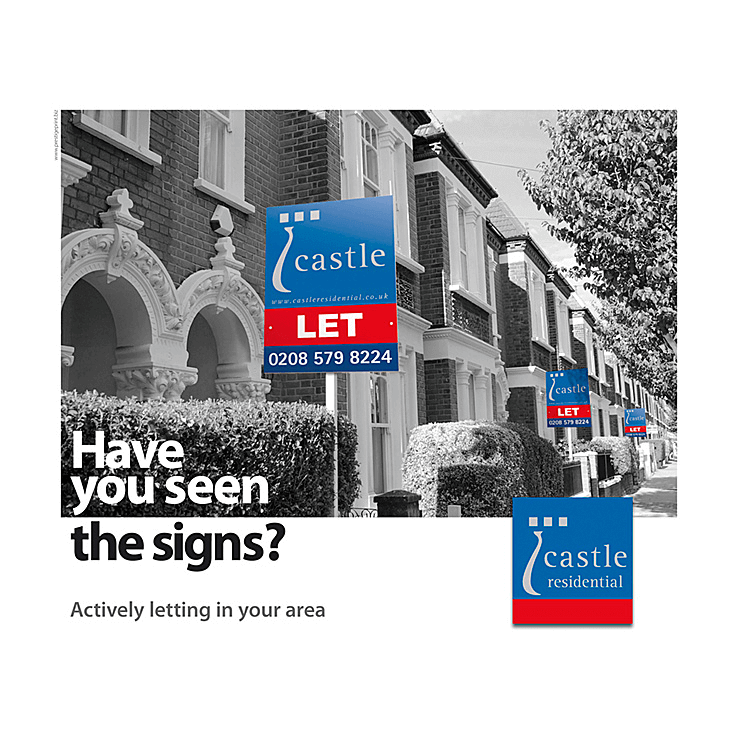 Lettings agent board design flyer