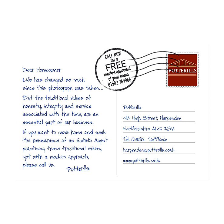 Estate agent with traditional values postcard