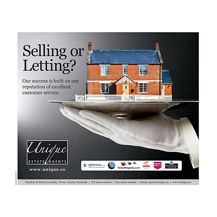 House on a silver plate, Estate Agent flyer design