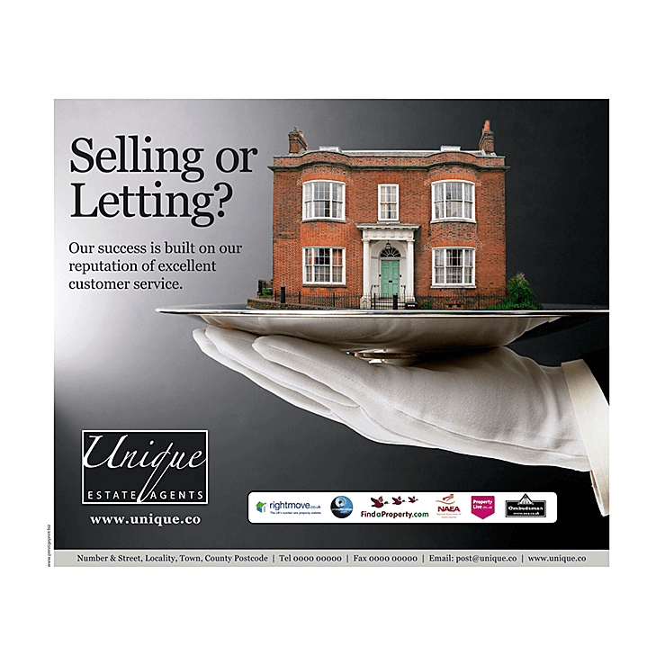 House on a silver plate Estate Agents Flyer