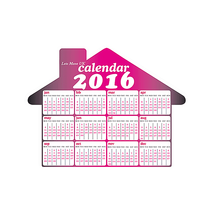 House shaped calendar leaflet