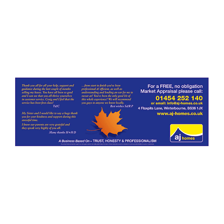 Estate agents testimonial flyer design