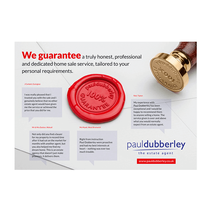Estate agents leaflet guarantee