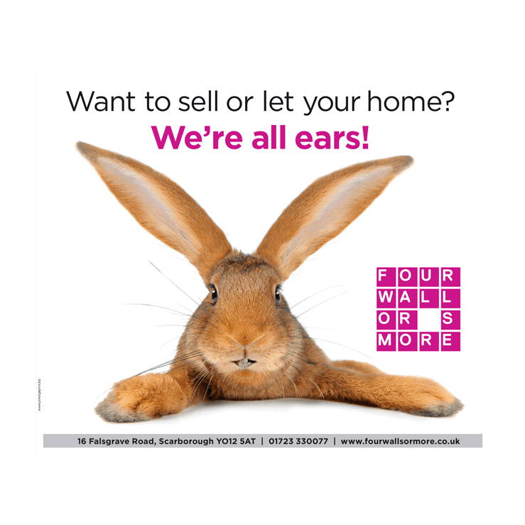 All ears, rabbit leaflet design for easter