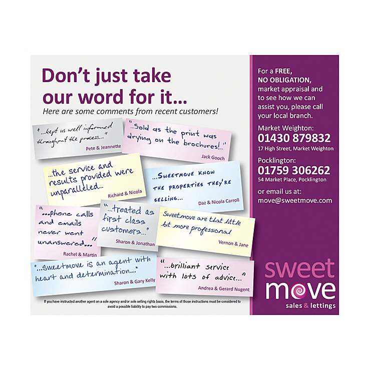 Estate Agents Testimonials leaflet design