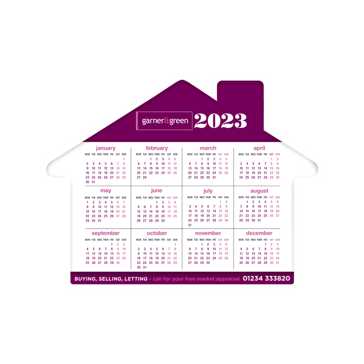 House shape 2023 Calendar leaflet