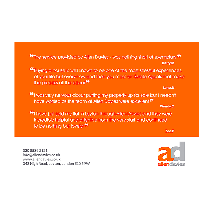 Estate agents testimonial leaflet design