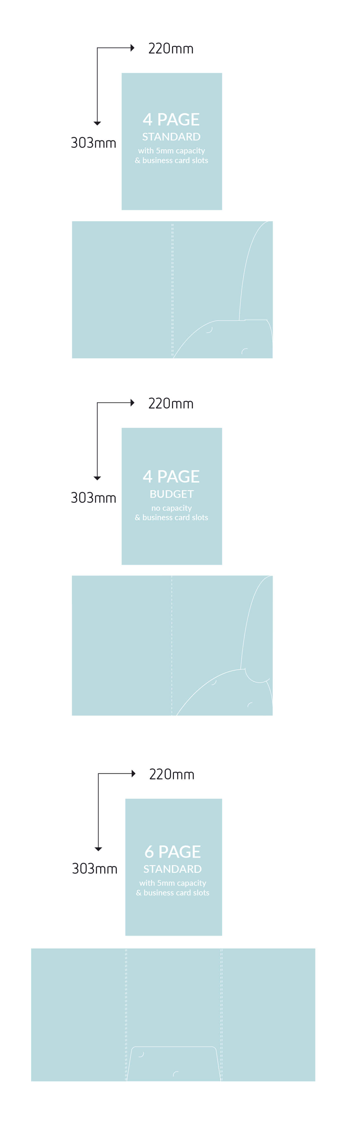 Dimensions of our estate agents folders