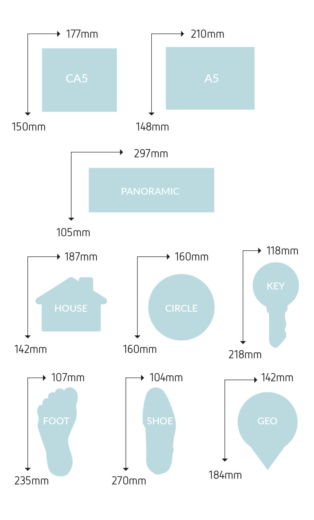 Dimensions of our estate agents leaflets