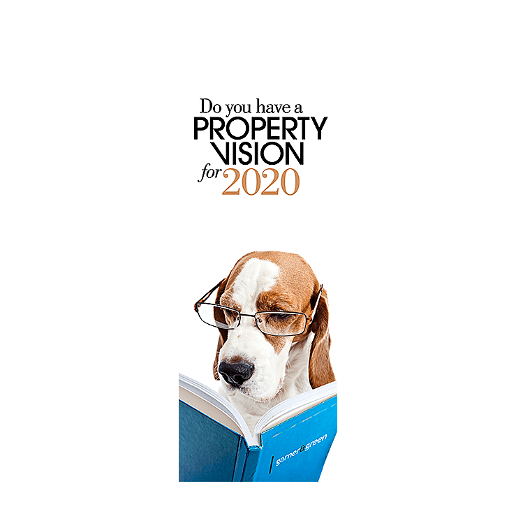 Dog with glasses leaflet