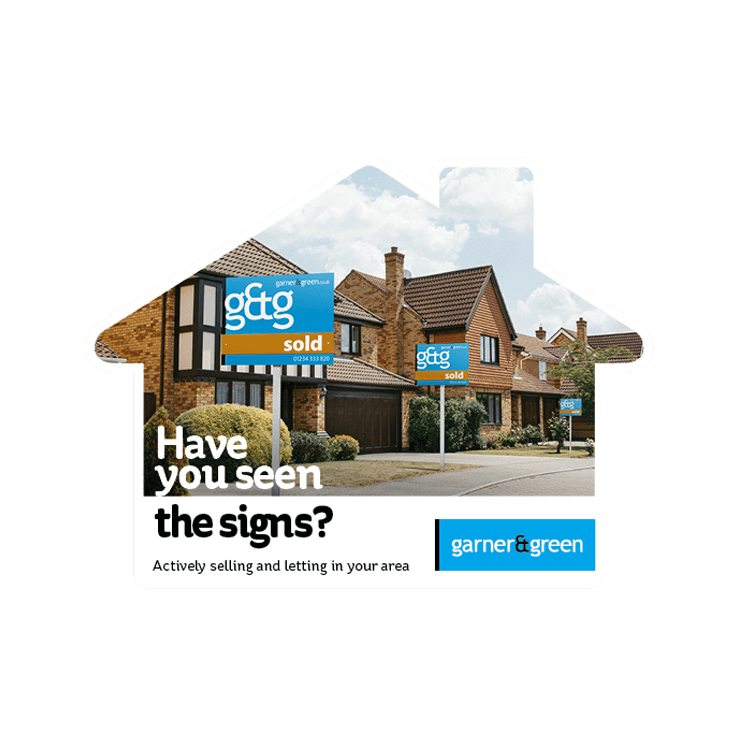 House shaped leaflet