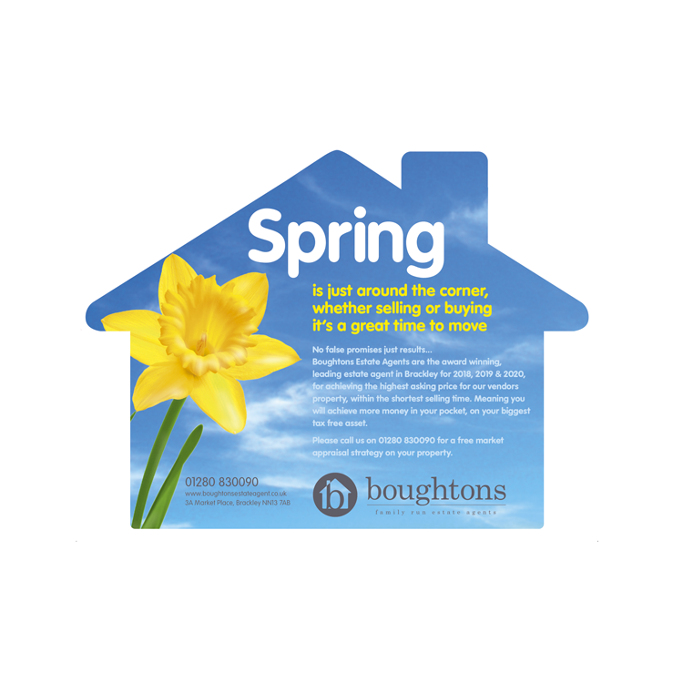 Spring House shaped leaflet