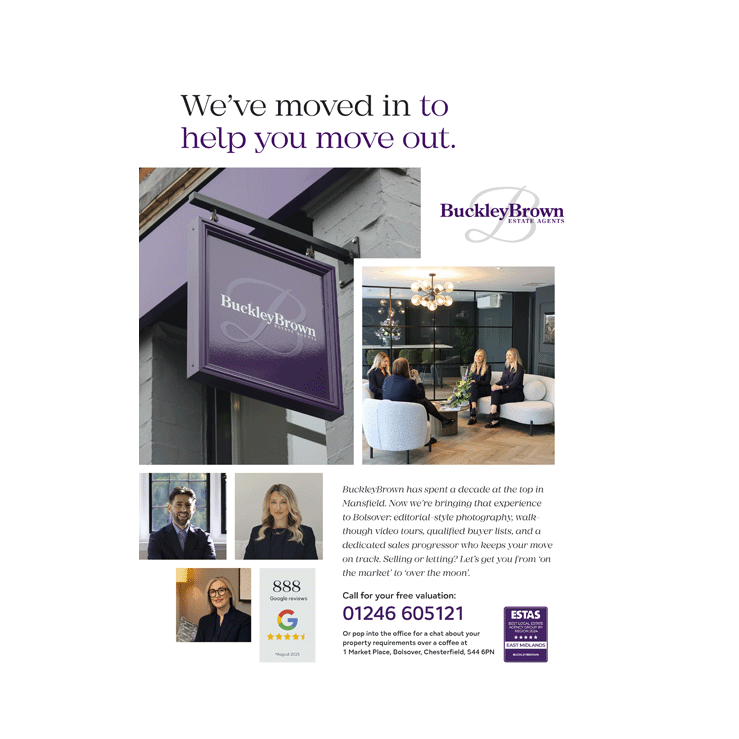 leaflet launching new estate agent office with team intro and valuation offer