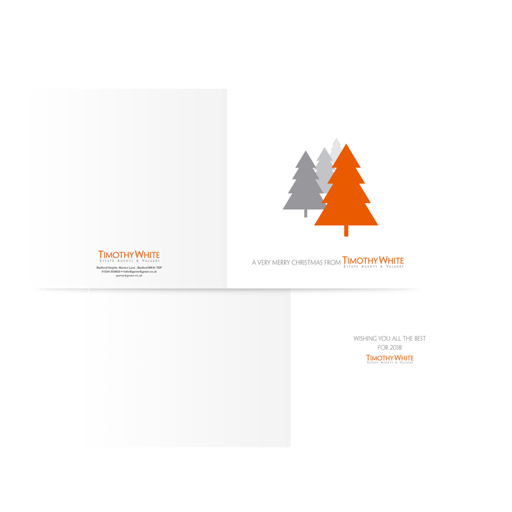 Christmas card design with trees