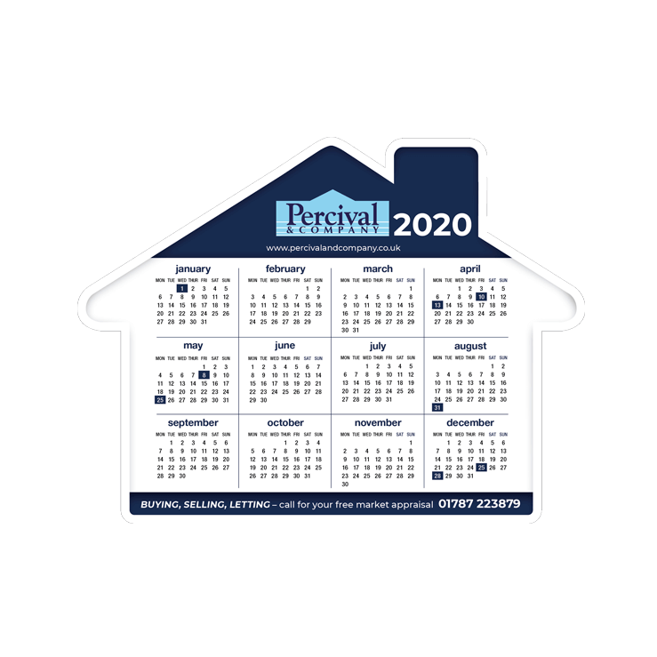 2020 house shaped calendar leaflet