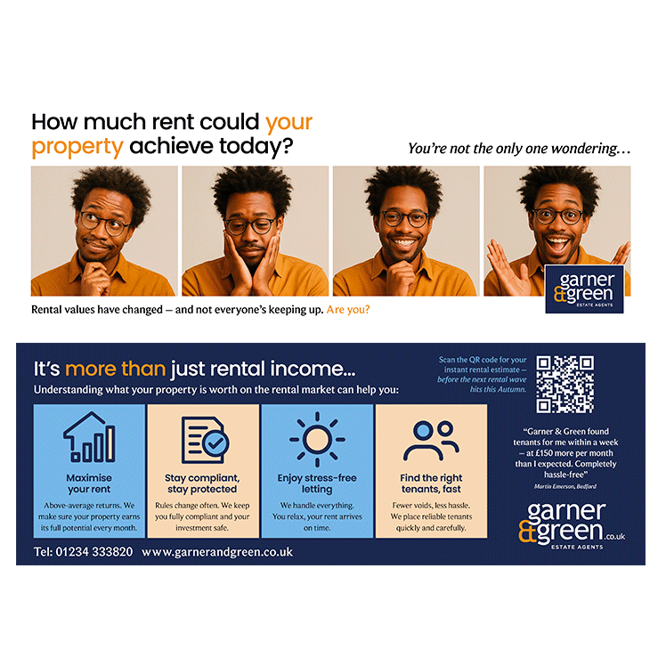 Engaging lettings leaflet using emotional appeal to promote rental property valuations.